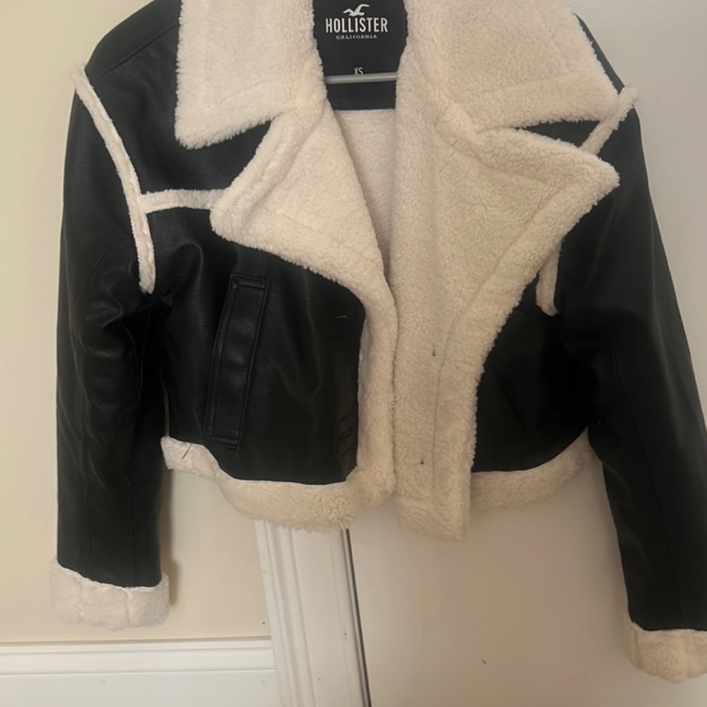 Hollister faux fur leather jacket